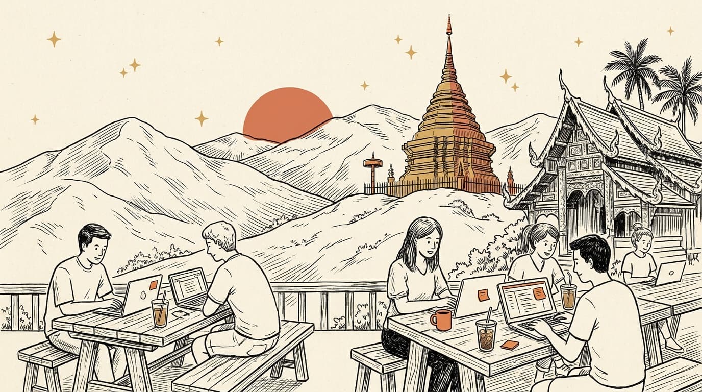 A café in Chiang Mai under Doi Suthep